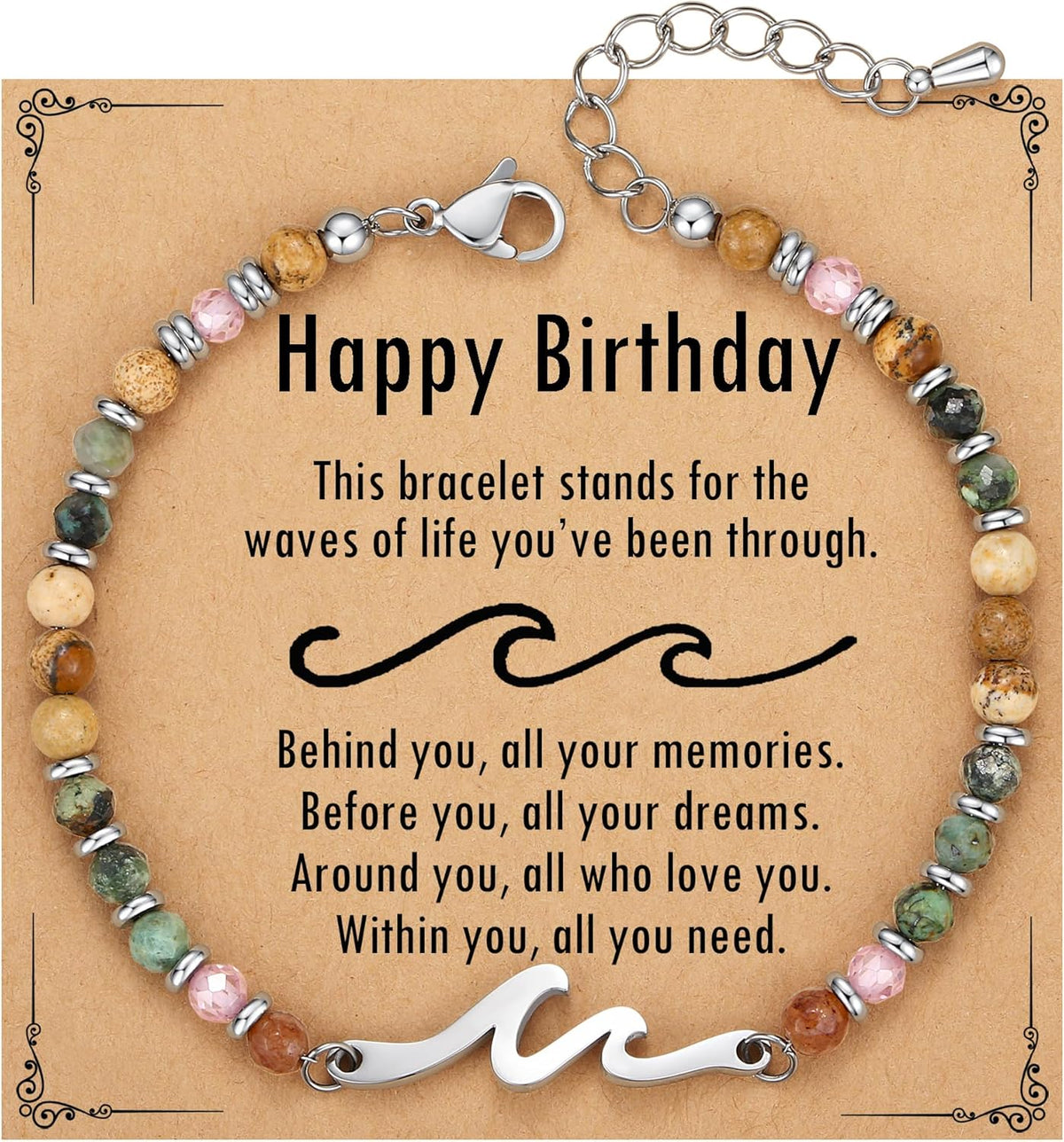 TONY & SANDY Friend Gifts for Women, Unique Birthday Gifts for Women, Sister Gift from Sister, Wave Bracelet, Christmas Graduation Mothers Day Gift for Her, Bestie Friendship Bracelets