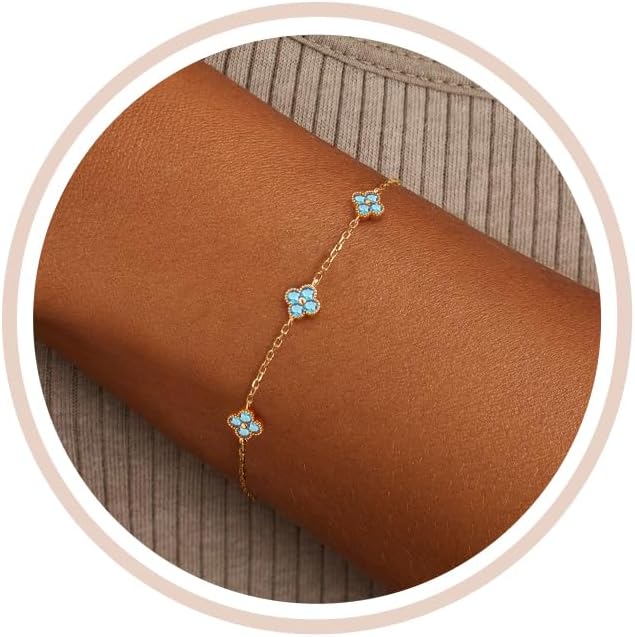 Birthstone Gold Clover Bracelet