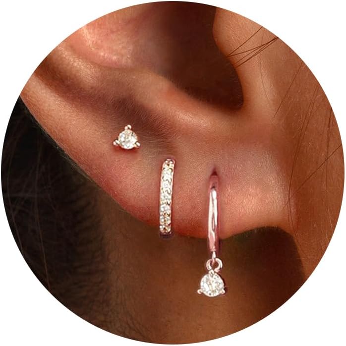 Gold Hoop Earrings Set
