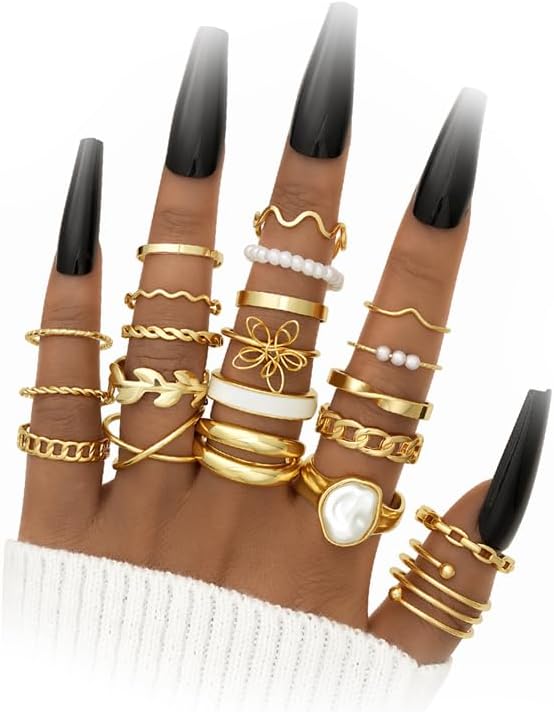 Gold Knuckle Ring Set