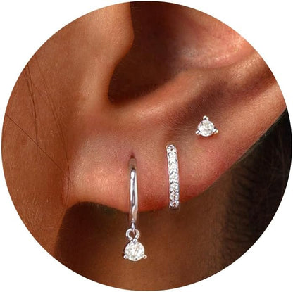 Gold Hoop Earrings Set