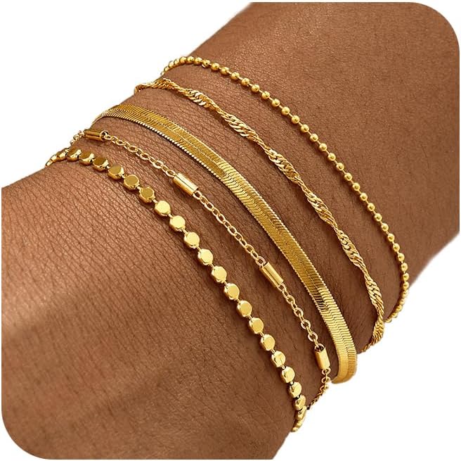 14K Gold Bracelet Stack