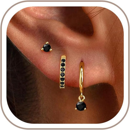Gold Hoop Earrings Set