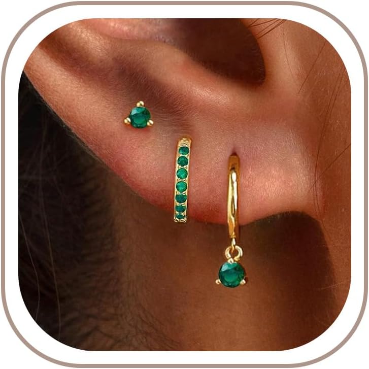 Gold Hoop Earrings Set