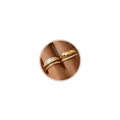 LOLIAS 14K Gold Plated Stackable Rings for Women Non Tarnish - Dainty Cubic Zirconia Wedding Bands Ring Set Minimalist Trendy Statement Engagement Promise Thumb Rings Stacking Size 5-10