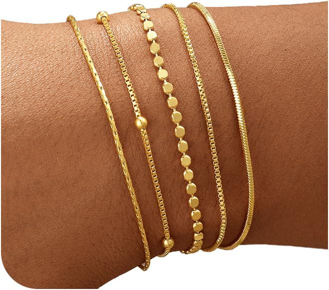 14K Gold Bracelet Stack