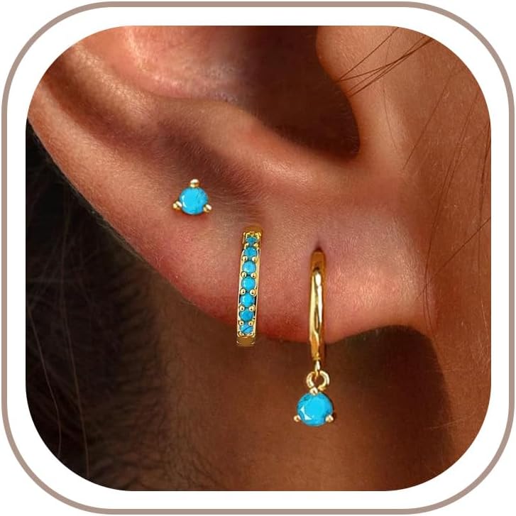 Gold Hoop Earrings Set