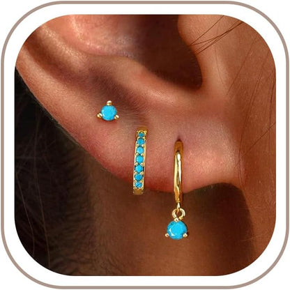 Gold Hoop Earrings Set