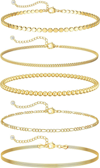 Dainty Gold Bracelet Set