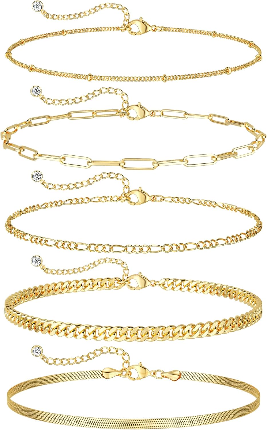 Dainty Gold Bracelet Set