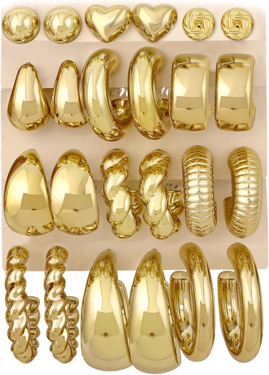 Chunky Gold Hoop Earrings