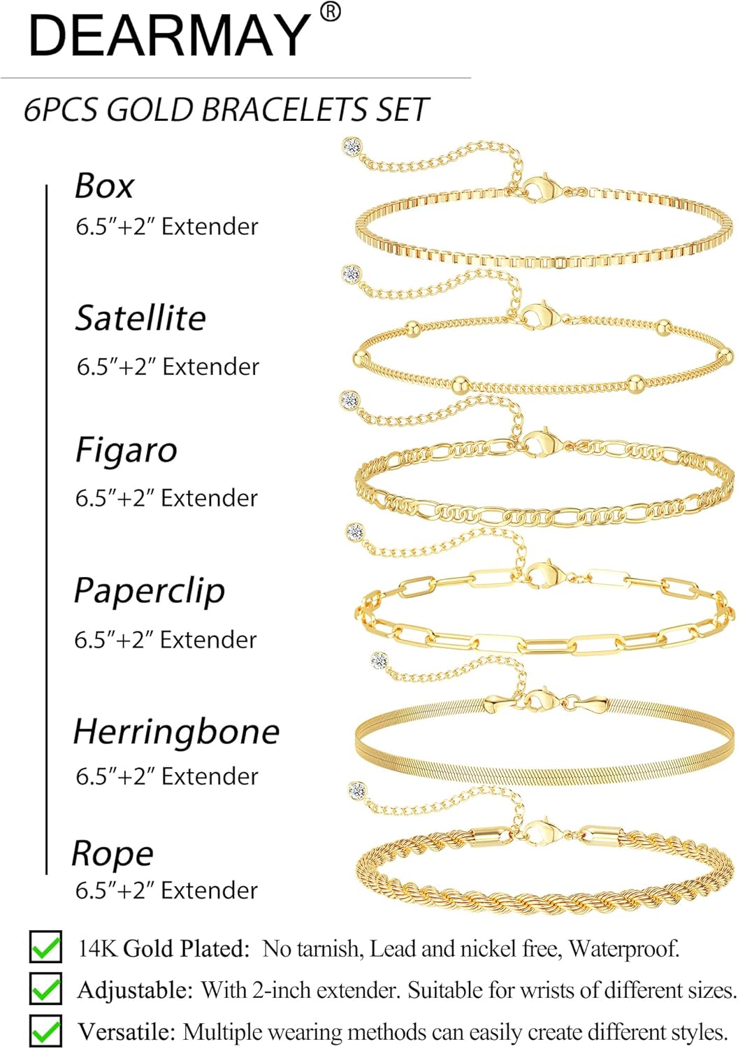 Dainty Gold Bracelet Set