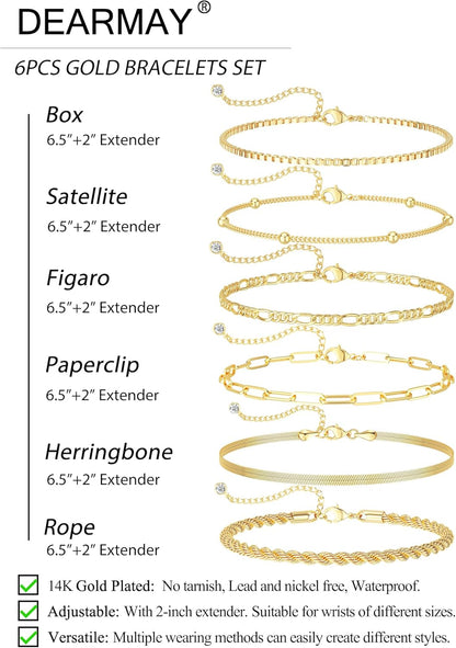 Dainty Gold Bracelet Set
