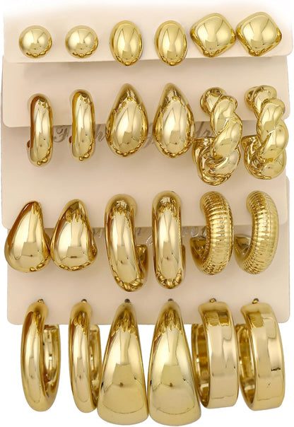 Chunky Gold Hoop Earrings