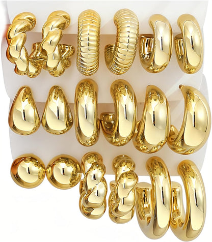 Chunky Gold Hoop Earrings