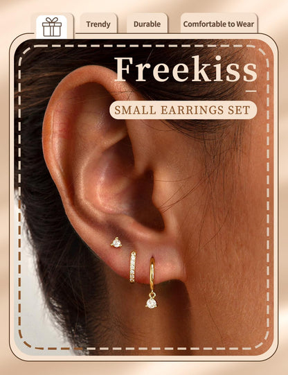 Gold Hoop Earrings Set