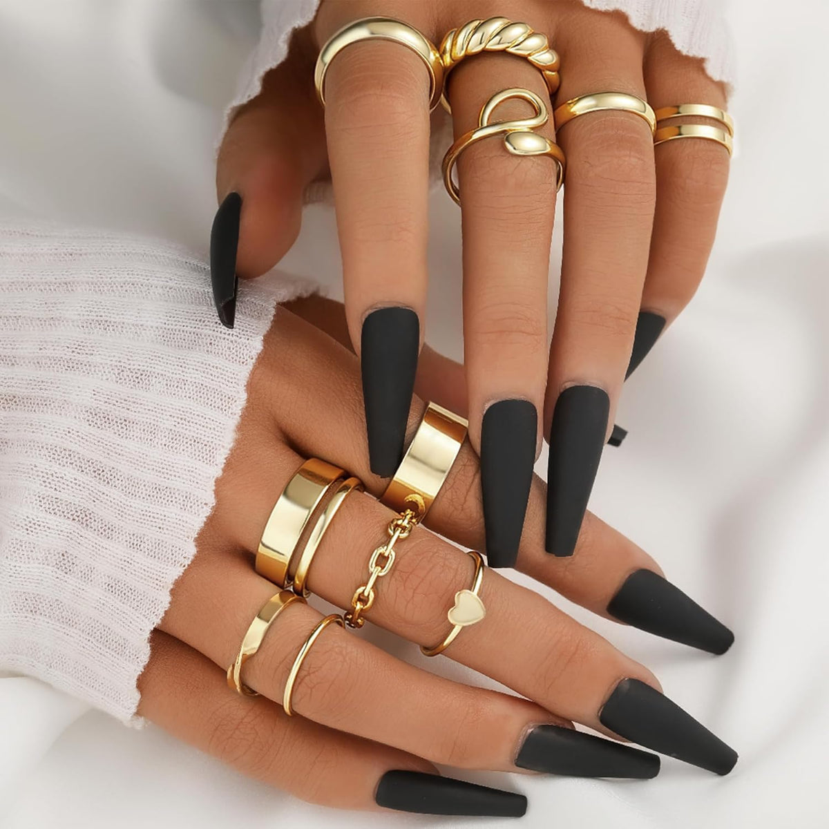 Gold Knuckle Ring Set