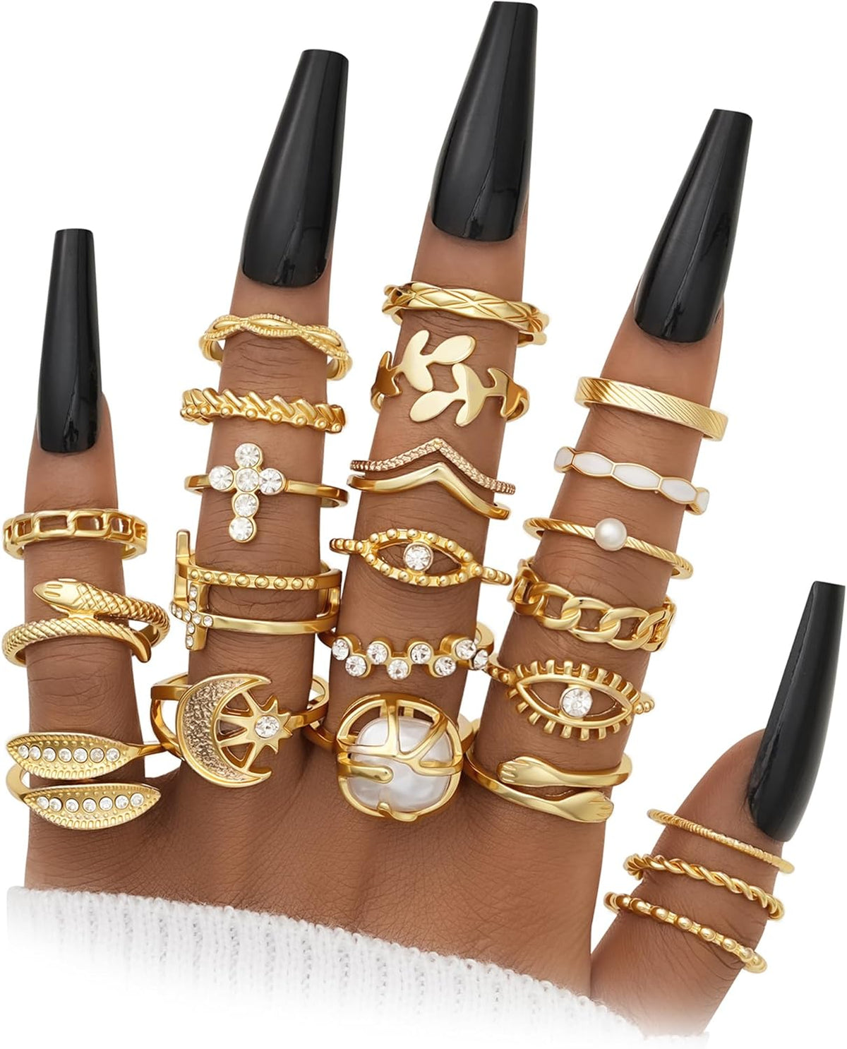 Gold Knuckle Ring Set