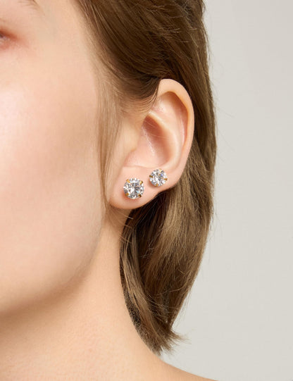 6 Pairs CZ Stud Earrings Set