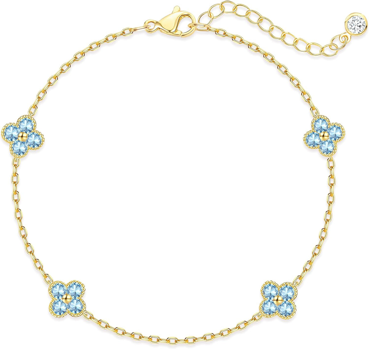 Birthstone Gold Clover Bracelet