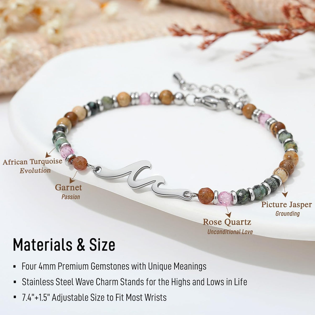TONY & SANDY Friend Gifts for Women, Unique Birthday Gifts for Women, Sister Gift from Sister, Wave Bracelet, Christmas Graduation Mothers Day Gift for Her, Bestie Friendship Bracelets