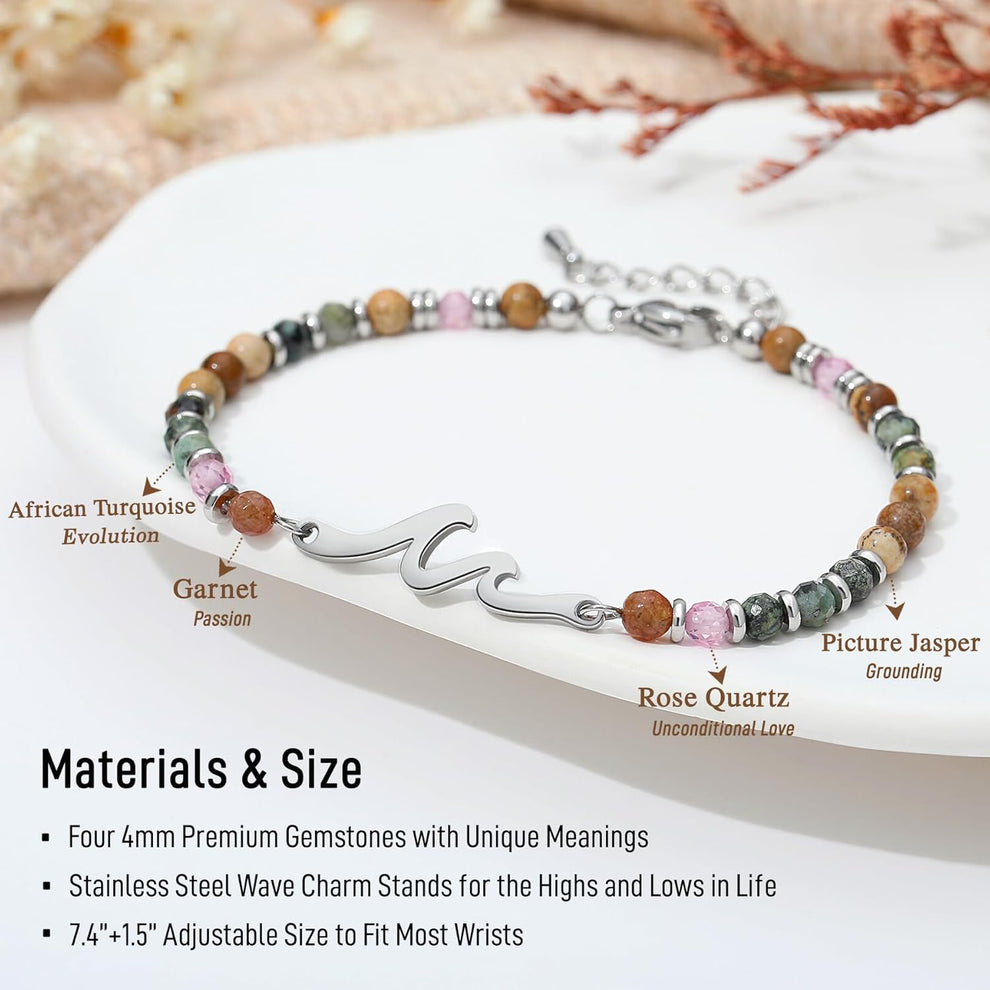 TONY & SANDY Friend Gifts for Women, Unique Birthday Gifts for Women, Sister Gift from Sister, Wave Bracelet, Christmas Graduation Mothers Day Gift for Her, Bestie Friendship Bracelets