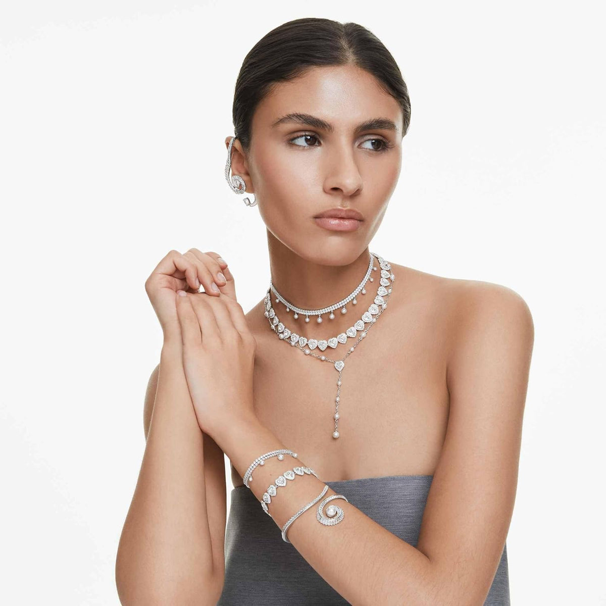 Crystal Pearl Jewelry Set