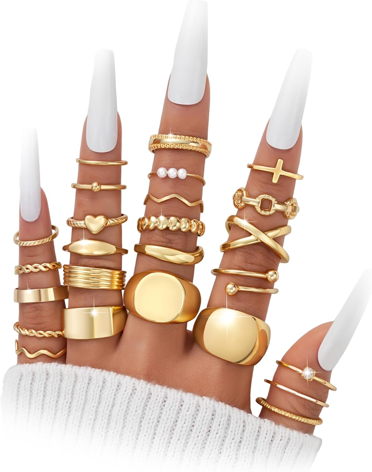 Gold Knuckle Ring Set