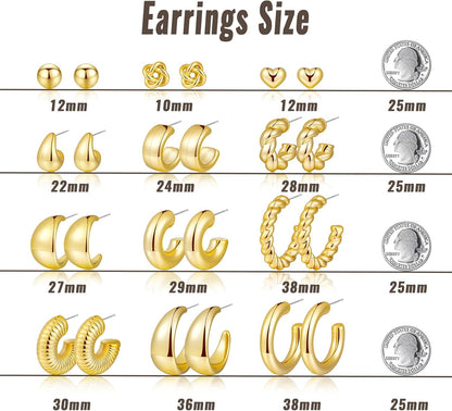 Chunky Gold Hoop Earrings