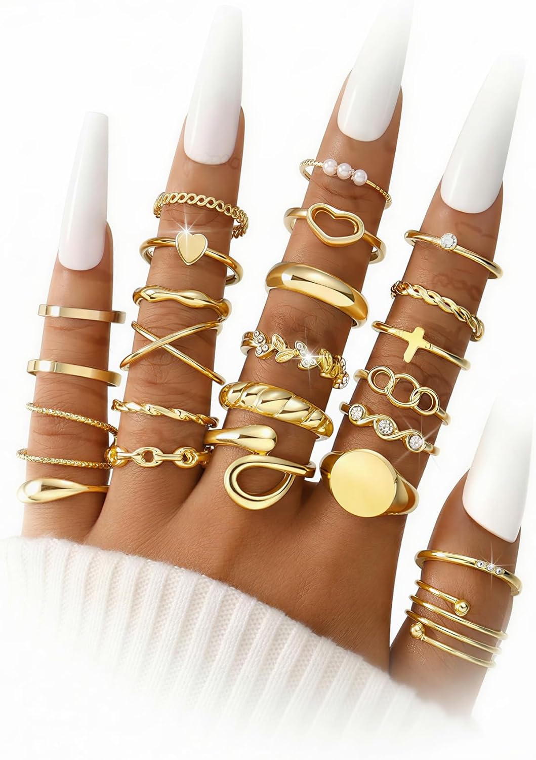 Gold Finger Ring Set