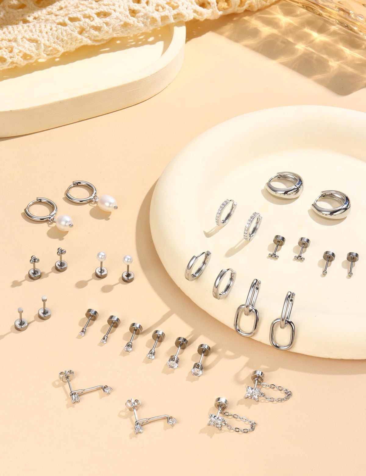 Flat Back Earring Set