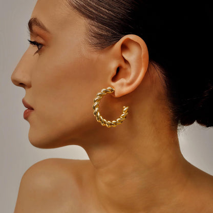 Chunky Gold Hoop Earrings