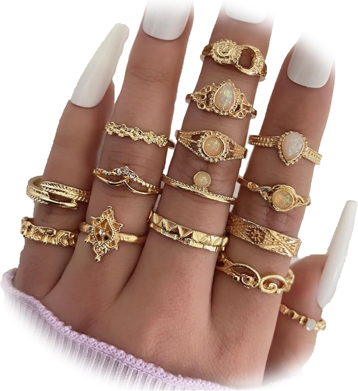 Gold Finger Ring Set