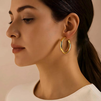 Chunky Gold Hoop Earrings