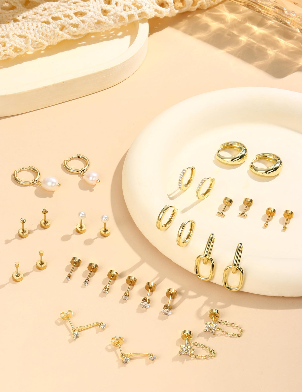Flat Back Earring Set