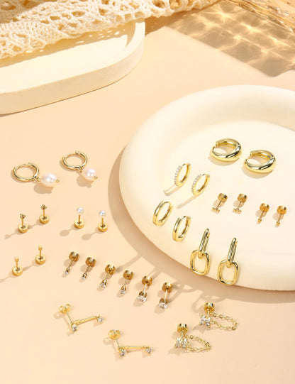 Flat Back Earring Set