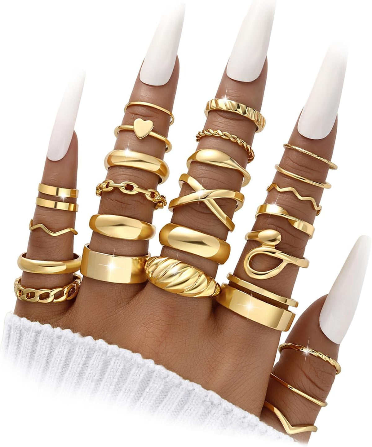 Gold Knuckle Ring Set