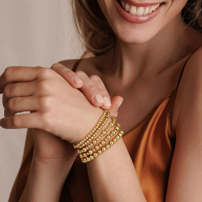 14K Gold Beaded Bracelet Set