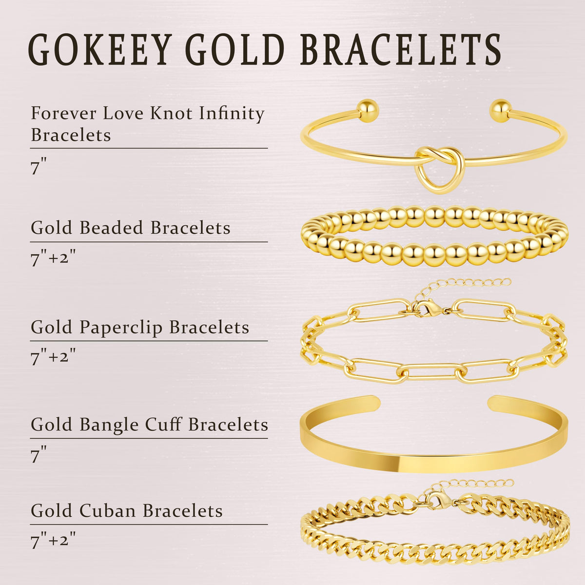 14K Gold Bracelet Set