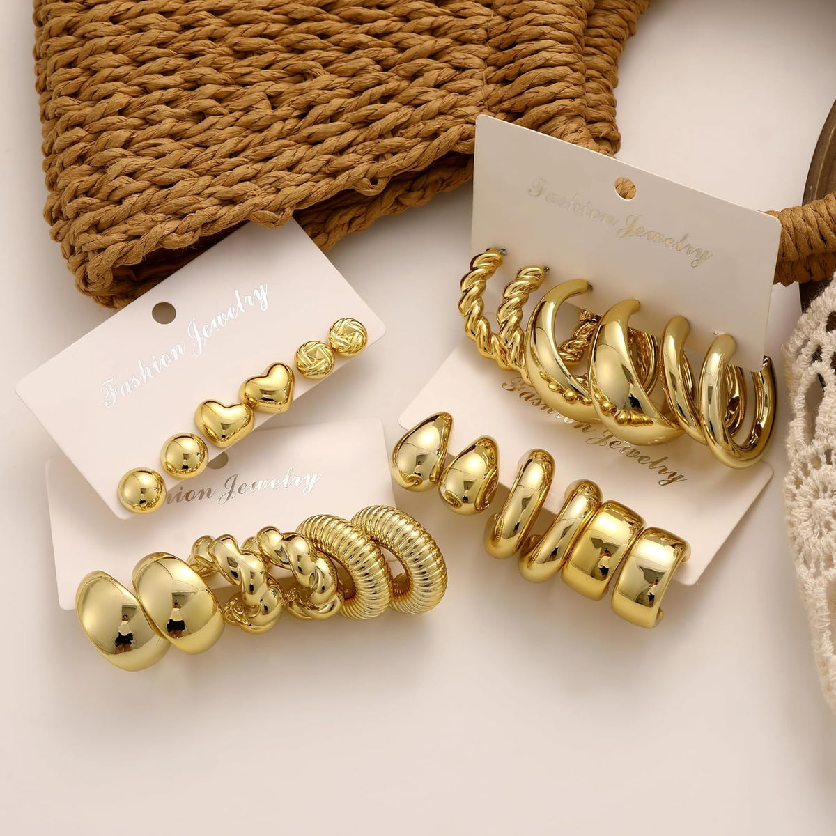 Chunky Gold Hoop Earrings