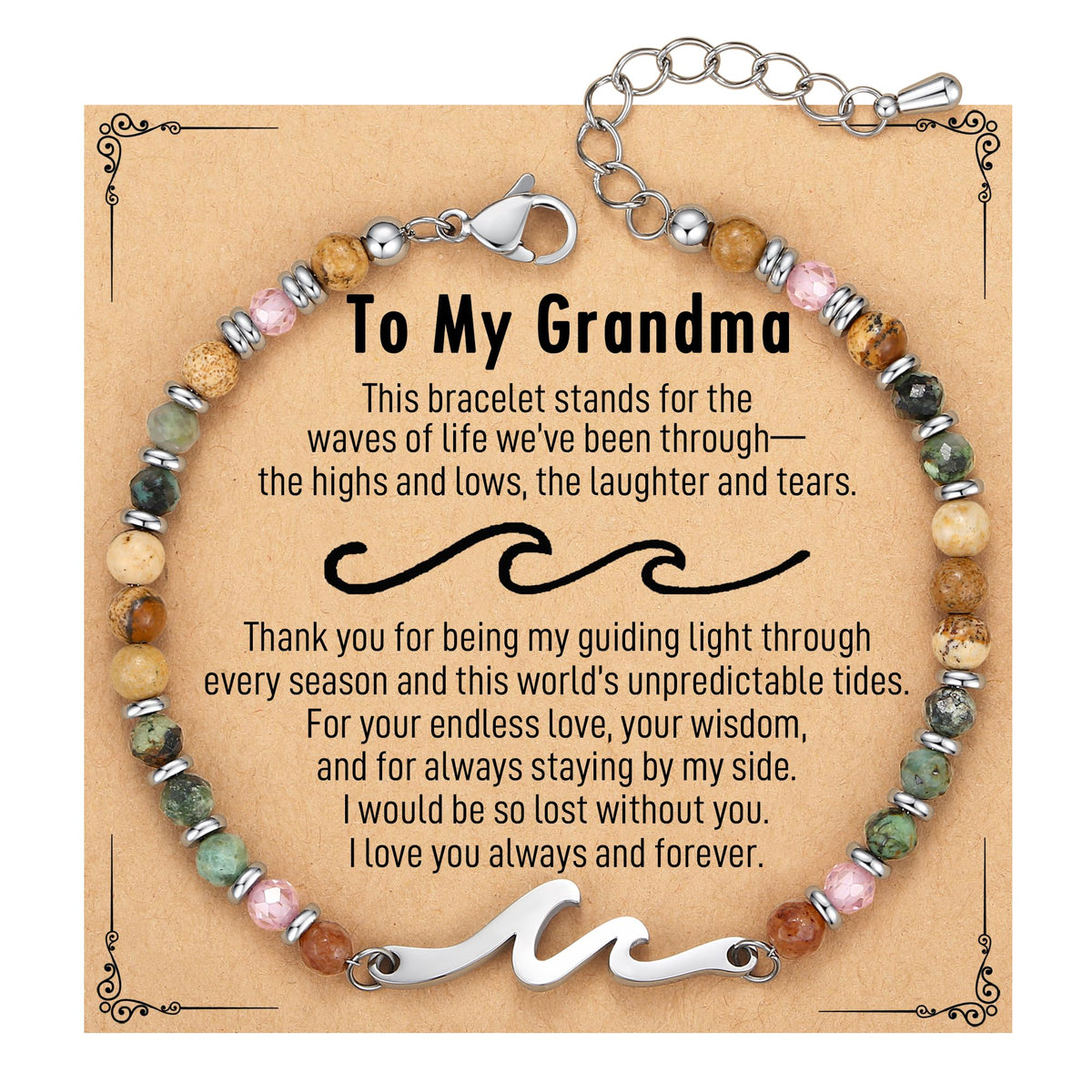 TONY & SANDY Friend Gifts for Women, Unique Birthday Gifts for Women, Sister Gift from Sister, Wave Bracelet, Christmas Graduation Mothers Day Gift for Her, Bestie Friendship Bracelets