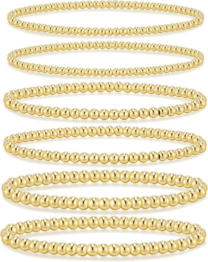14K Gold Beaded Bracelet Set