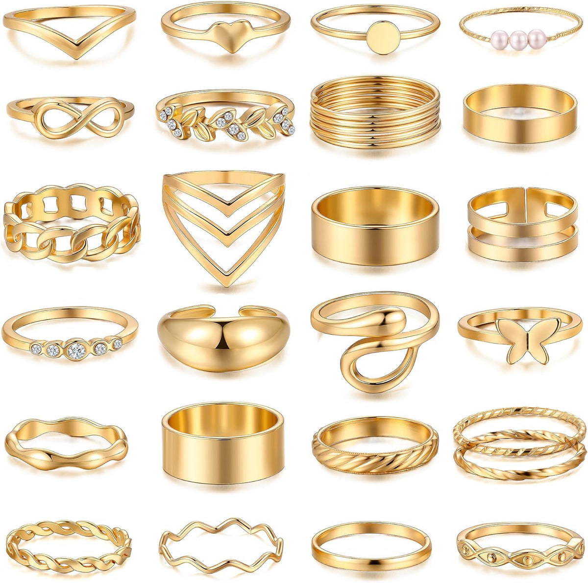 Chunky Knuckle Ring Set