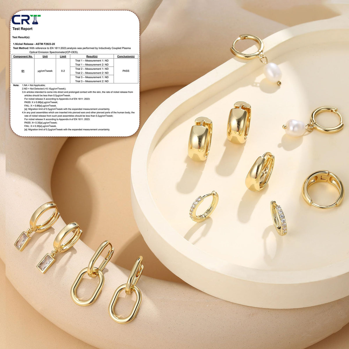 Gold Huggie Earrings Set