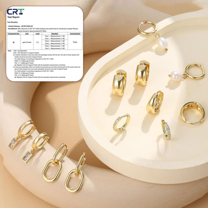 Gold Huggie Earrings Set