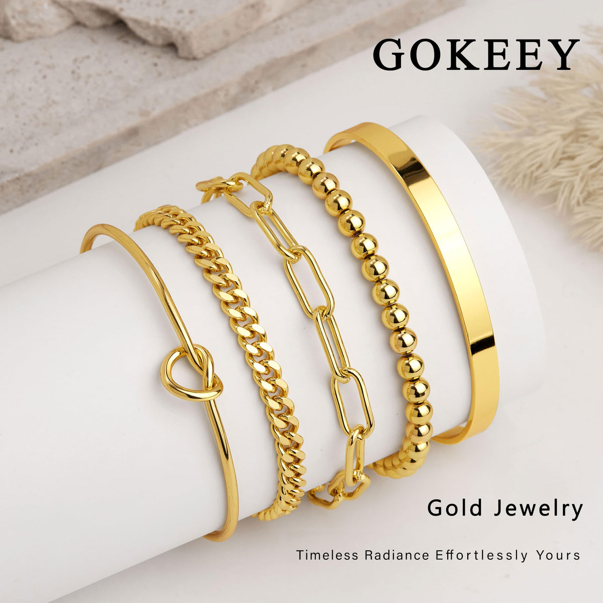 14K Gold Bracelet Set