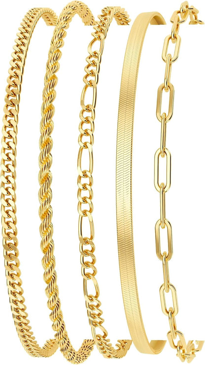 Dainty Gold Bracelet Set