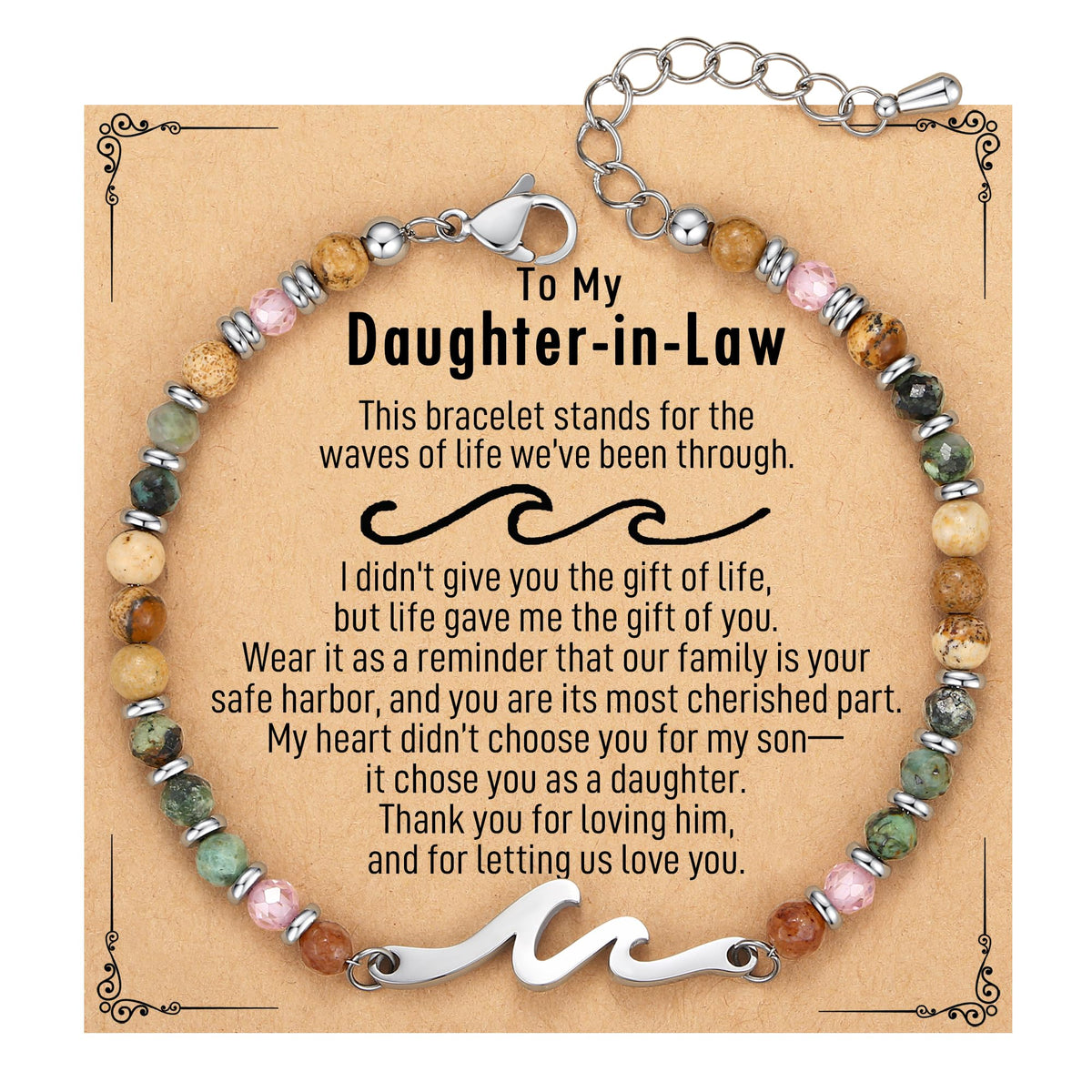 TONY & SANDY Friend Gifts for Women, Unique Birthday Gifts for Women, Sister Gift from Sister, Wave Bracelet, Christmas Graduation Mothers Day Gift for Her, Bestie Friendship Bracelets