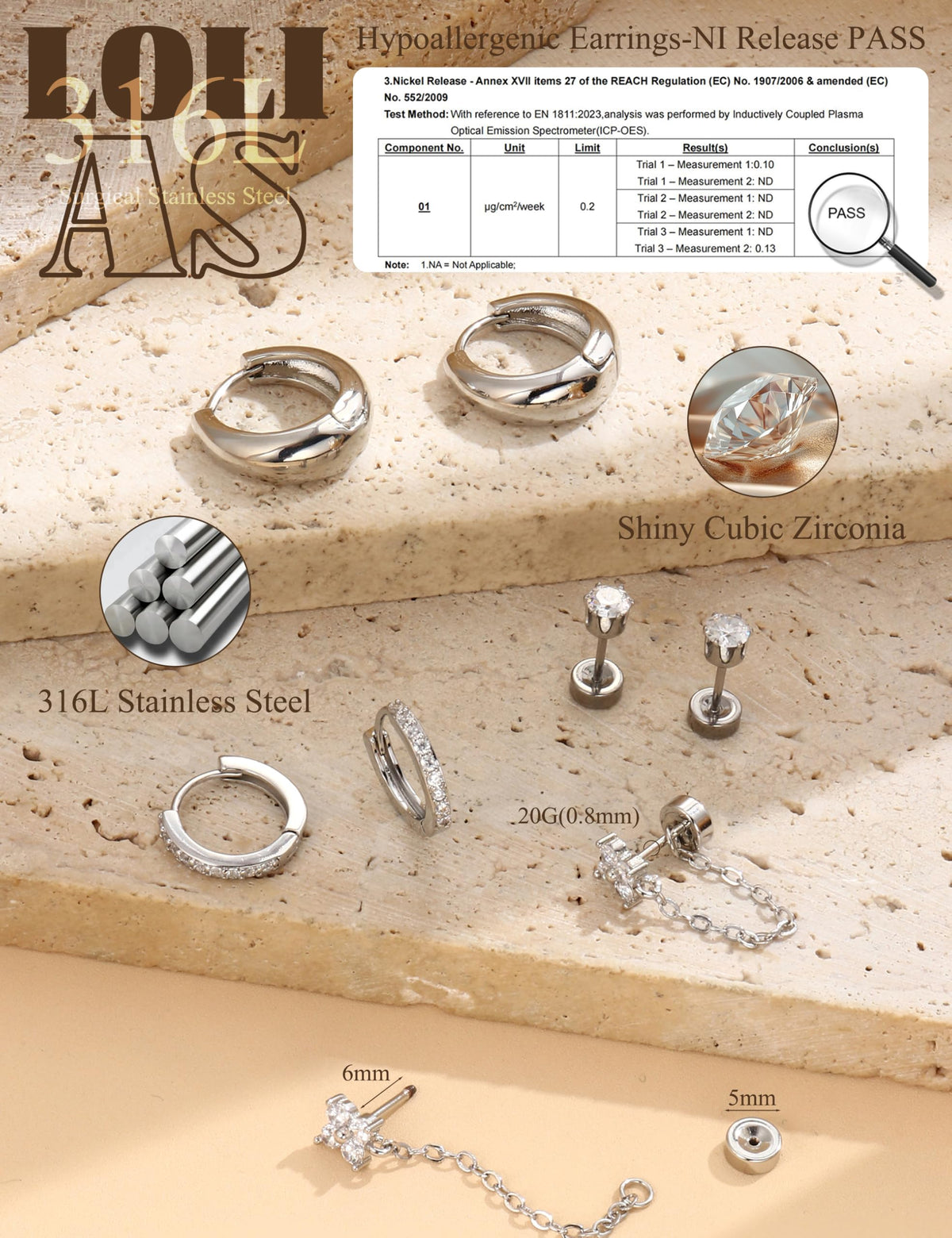 Flat Back Earring Set