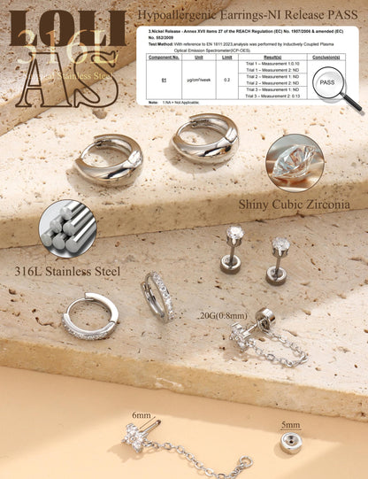 Flat Back Earring Set